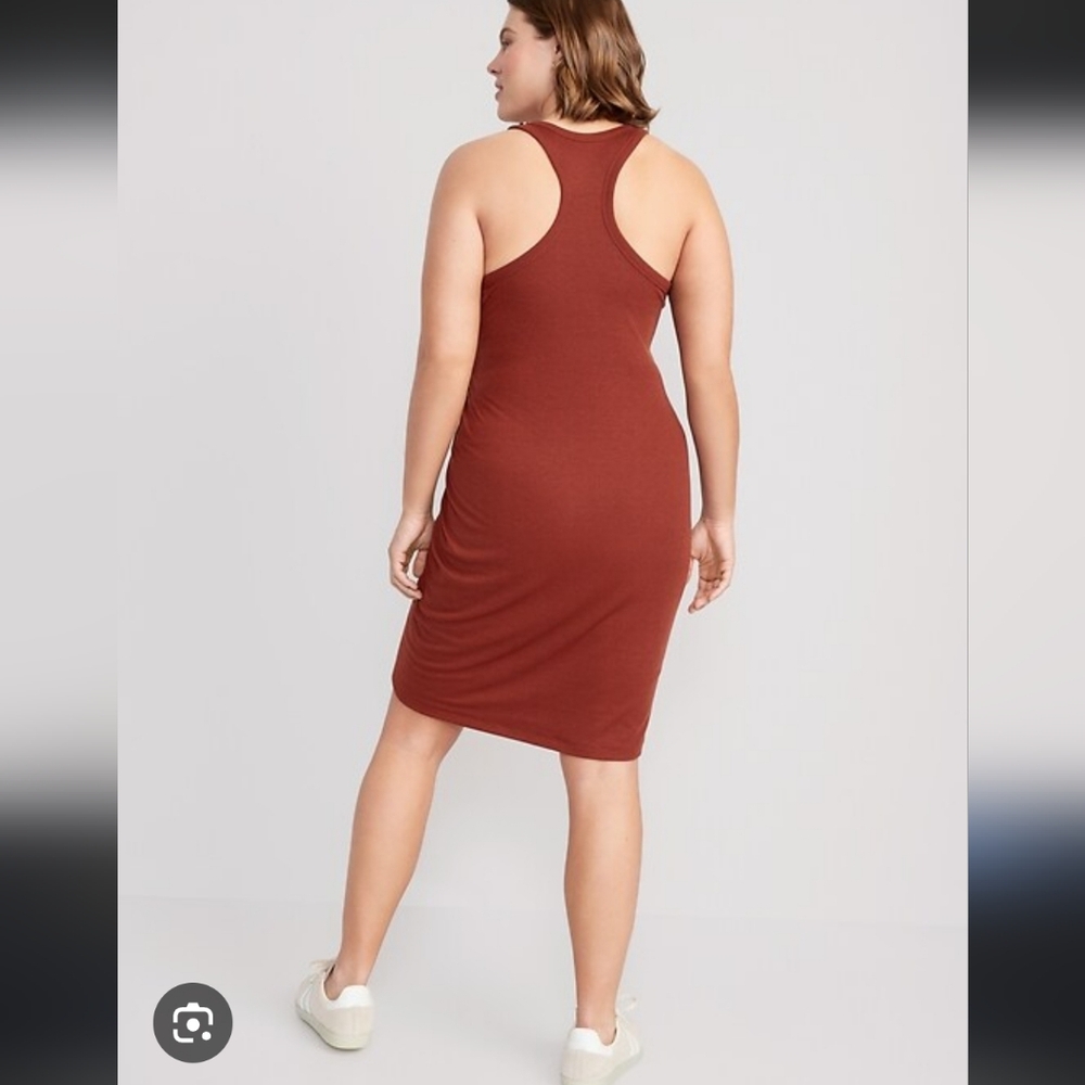 Old Navy UltraLite Racerback Rib-Knit Ruched Dress Size S - Picture 8 of 14